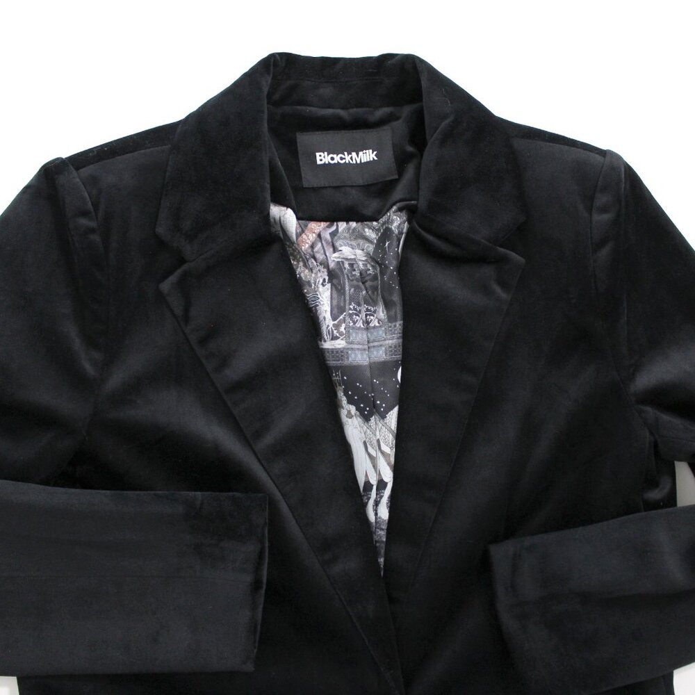 Blackmilk Black Velvet Nielsen Fairy Tales Blazer jacket art to wear XS 4/6 NWT - Picture 9 of 13